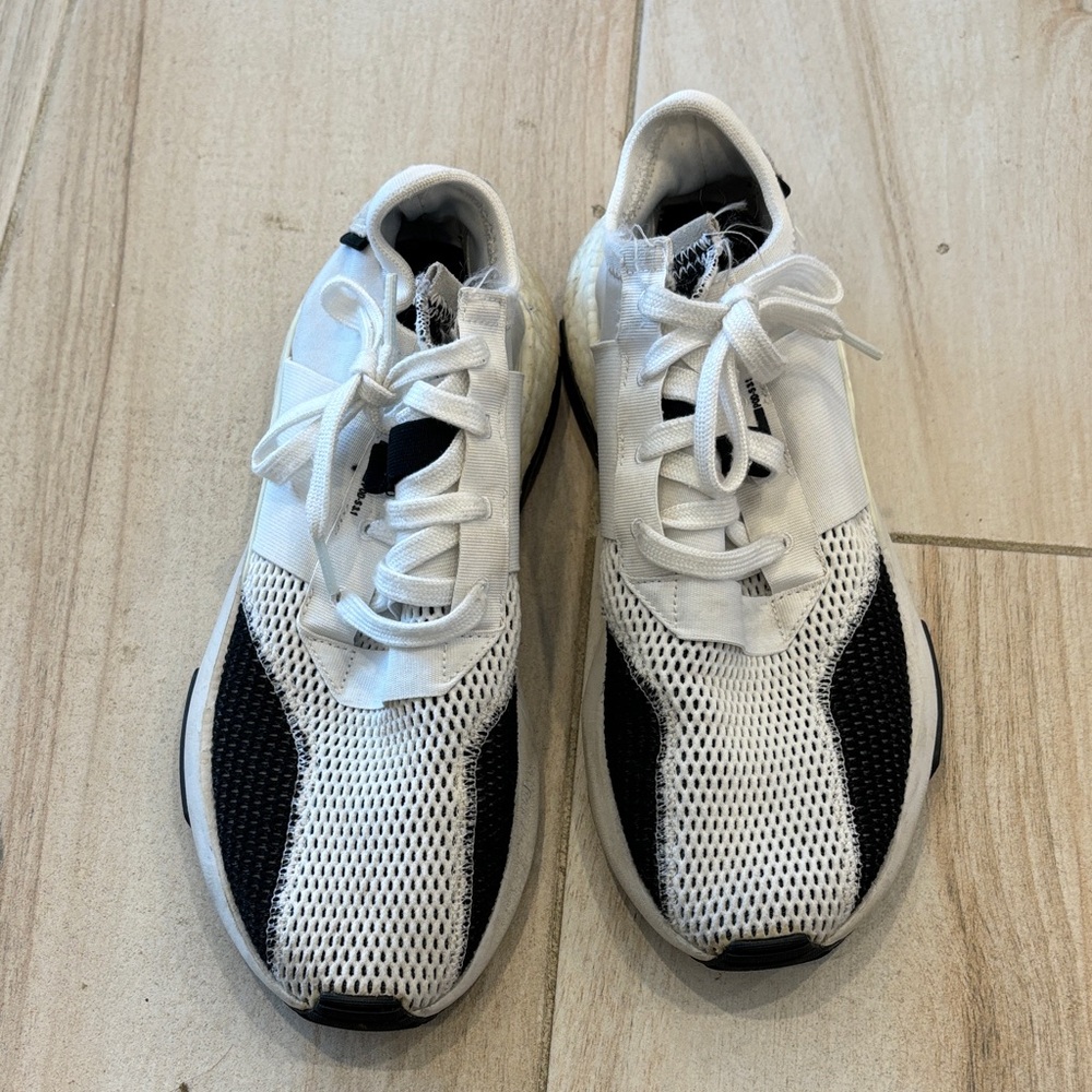 Adidas White and Black Mesh Sneakers